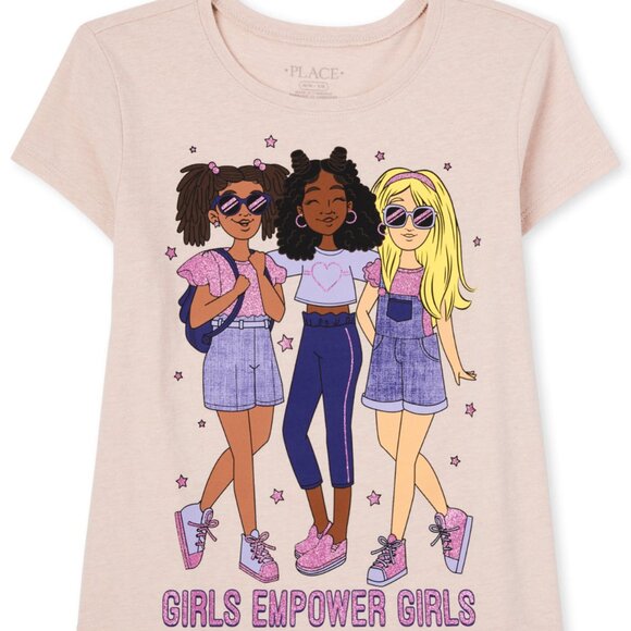The Childrens Place Girls Empower Graphic Tee-Short Sleeve-Cookiedoug  L (10/12) - Picture 1 of 2